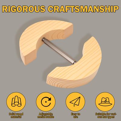Stiracappelli Regolabile in Legno Repacego Forma Cappello Mantenitore Premium Supporto per Cappelli Fedora per Conservazione Porta Cappelli da Cowboy Baseball