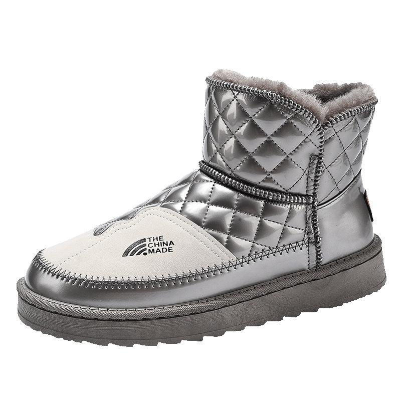 Fur integrated snow boots, new winter fleece, thickened and warm, thick soles, non-slip large cotton shoes, short boots