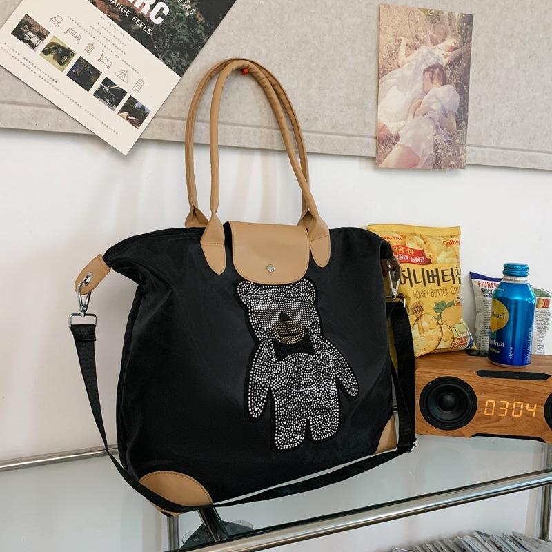 Tote bag Travel bag Diamond bear Oxford cloth bag Casual large bag Men's bag Women's bag Handheld shoulder messenger bag Student