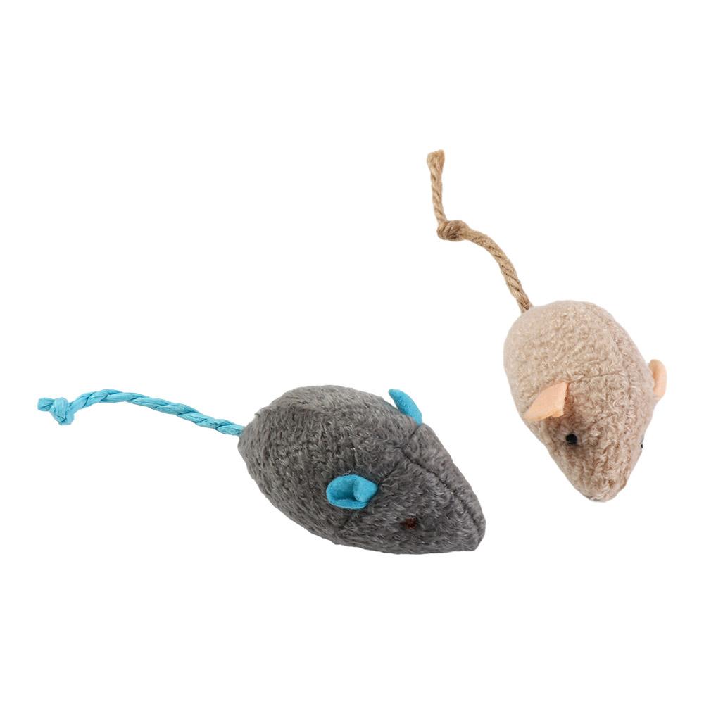 Random Color for Kitten Interactive Plush Simulated Mouse Cats Training Toy Fake Mice Catnip Toy