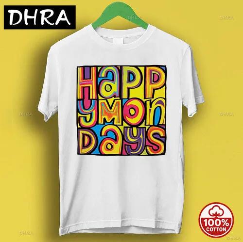 Happy Mondays Инди-Дэнс Madchester Рейв Без Райдер Крутой Подарок Футболка T-Shirt P847 в Харадзюку Унисекс Бохо Крутой Ретро Эстетика S