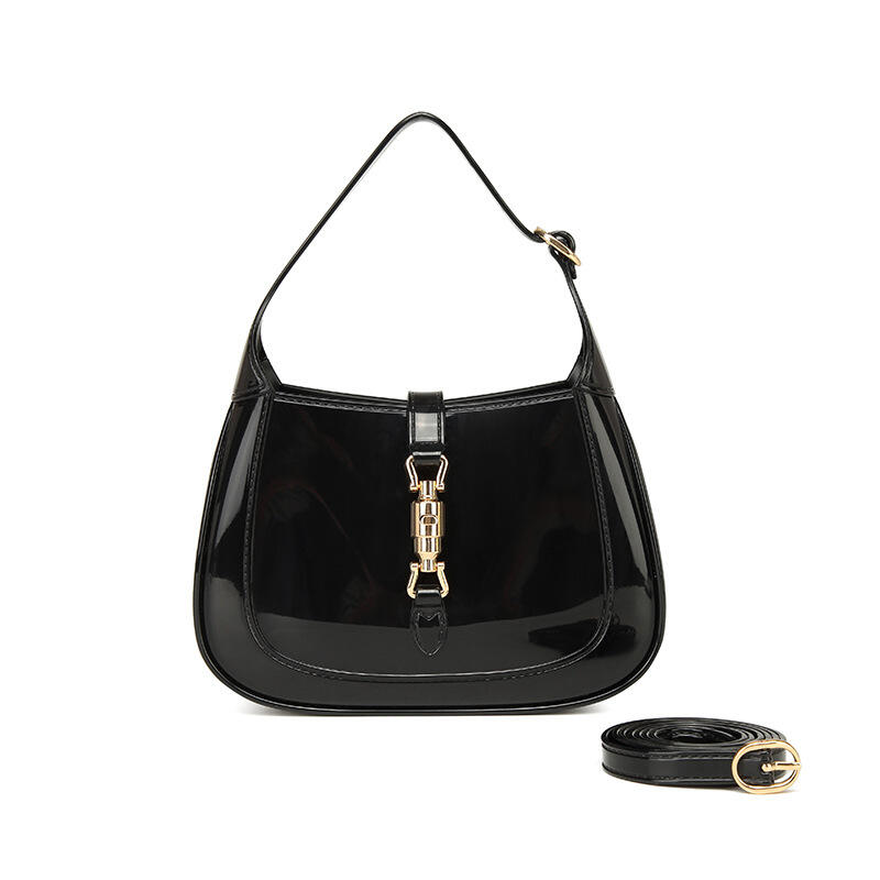 Women Shoulder Bags New Fashion Solid Color New Moon Package PVC Jelly Bags Leisure Handheld Bags Small Square Bag Crossbody Bag