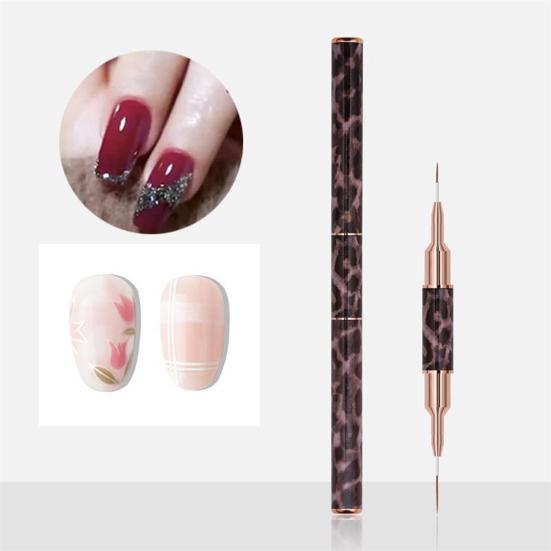 Dual-Use Nail Brush Pen Fiber Bristles Metal Body Multifunctional Nail Pen for Sculpting And UV Nail Art