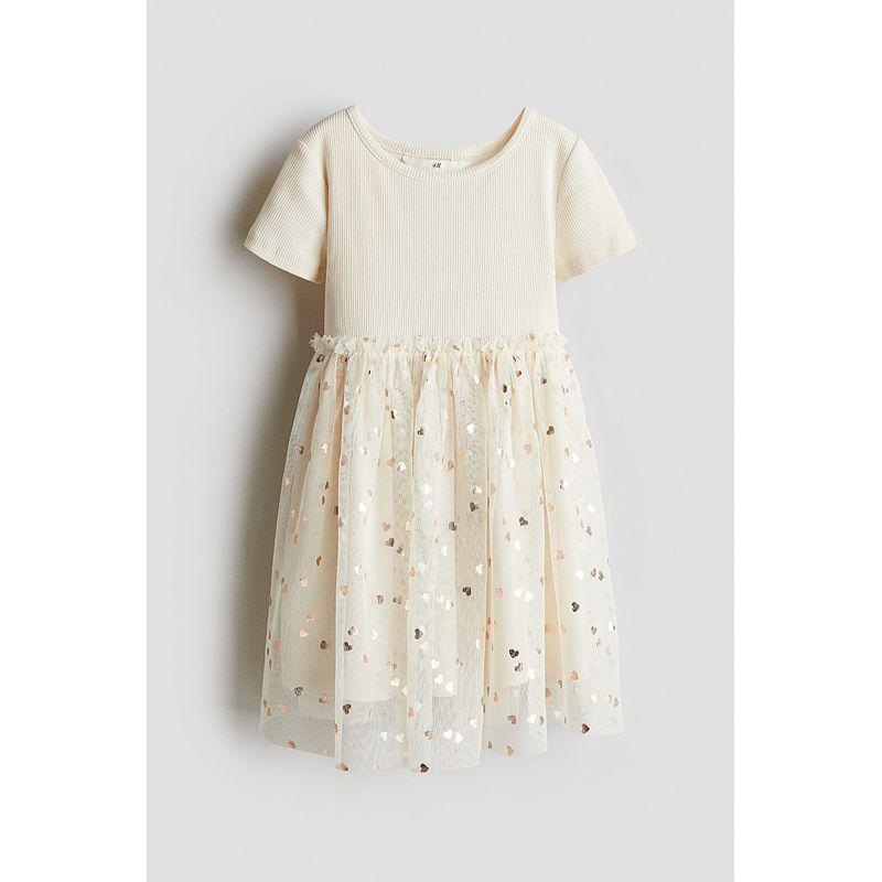 

HM Детская одежда Юбка для девочки 2025 Осень Новое поступление Модное платье с коротким рукавом Сладкое из тонкой ткани Платье с расклешенной юбкой Платье принцессы 1281499