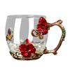 Emaille Glas Tassenset Muster Glas Tasse mit Löffel Emaille Tasse Milch Zitrone Blume Schmetterlinge Tasse