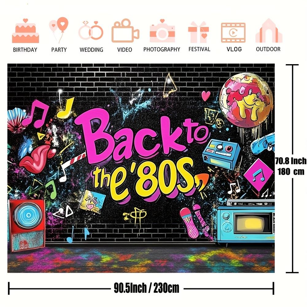One Item a Retro 1980s Hip-hop Graffiti-themed Party Photography Backdrop Wall Tiles Music Radio Fashionable Decoration Props