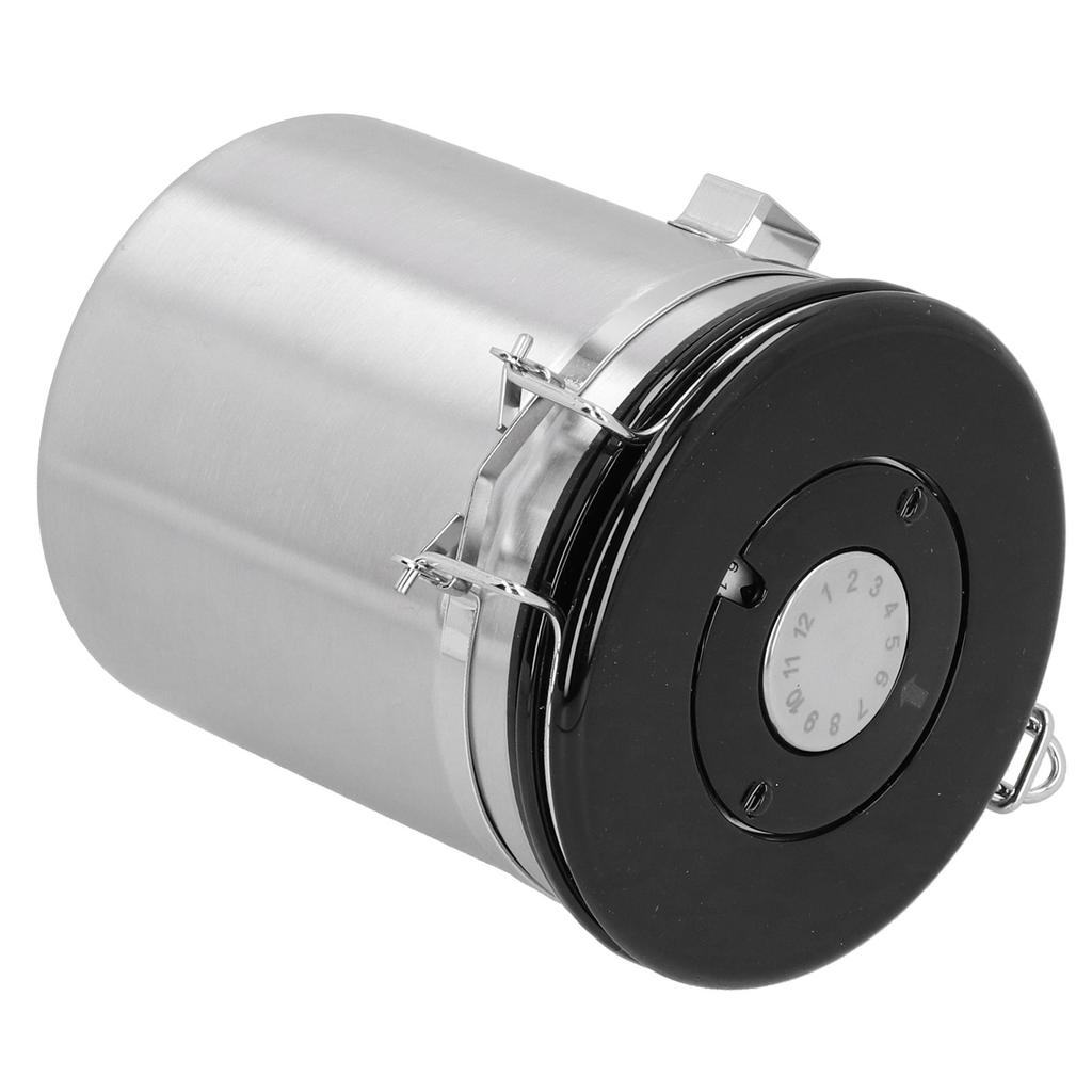 Coffee Beans Sealing Jar Canister Container with Exhaust Valve Spoon for Home KitchenSilver