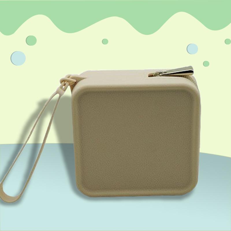 Silicone Bag Square Portable Cosmetic Bag With Zipper Customized Silicone Travel Makeup Brush Pouch Bag