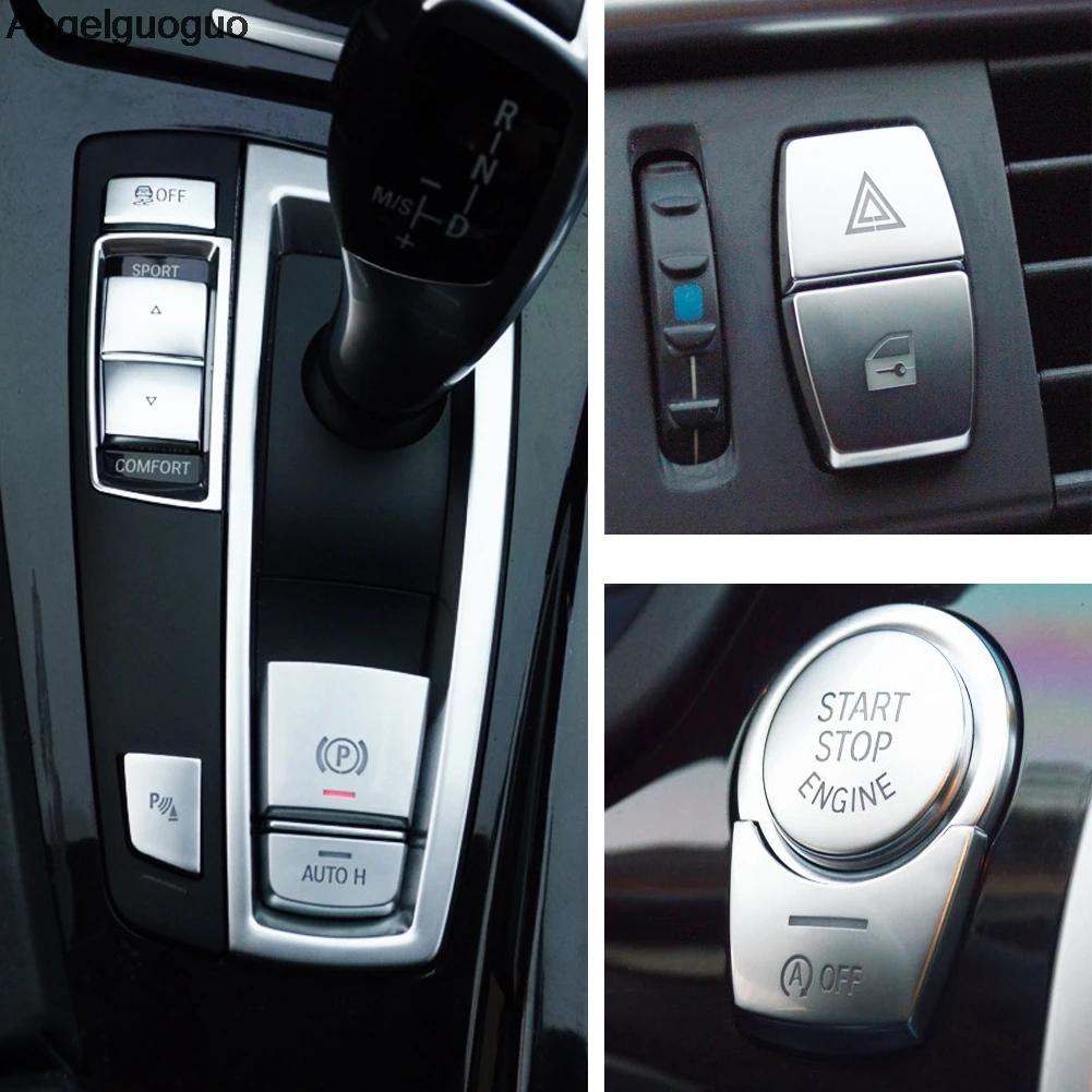 ABS Car Interior Button Covers Stickers Fit For BMW 5 5GT 6 7 Series F10 F07 F06 F20 F30 F32 F01 F02 F25 F26 Auto