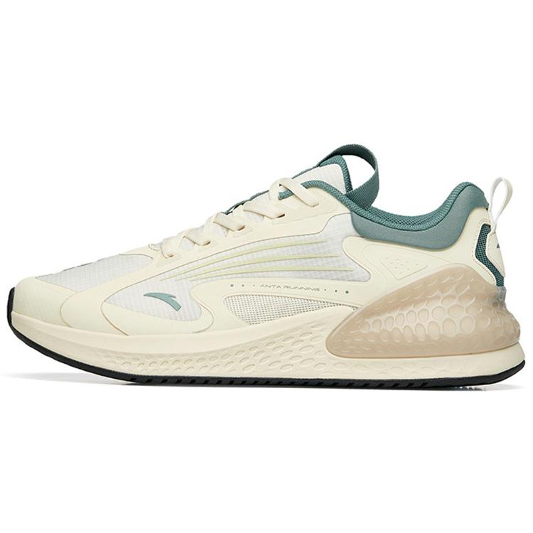 new Anta C37+ Cushioned Anti Slip Wear Resistant Breathable Lightweight Low Top Casual Running Shoes Men's White Green