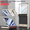 Vergoldeter Rahmen Scharnier Lederhülle für Samsung Galaxy Z Flip 8 Flip8 Metallhalterung Halter Solide Farbe Glas Displayschutz Hülle
