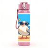 1PC Seagull On Beach Coast Scenery Print 750ml Color Plastic Sports Water Bottle Leakproof Flip Straw Lid Suitable for Sports Office Home Use