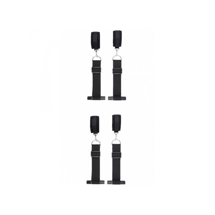 Kit Bondage - OUCH - Avec 4 attaches réglables - Noir - Pour adultes - Facile à installer