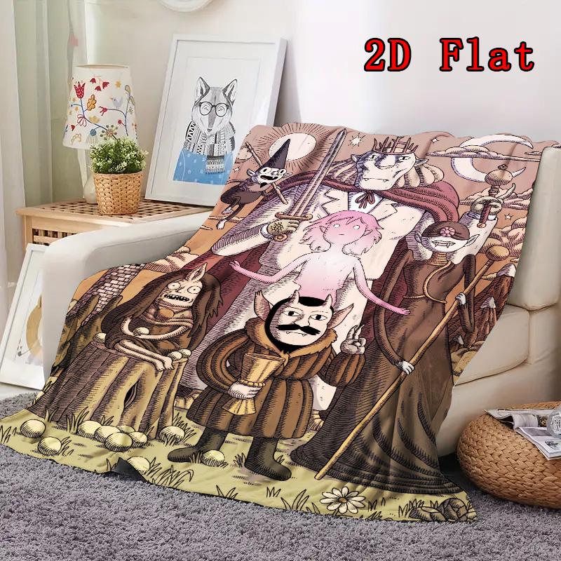 Adventure Time 2D Flat Pattern Flannel Blanket High quality All Seasons Warmth and Comfort Perfect for Christmas Gifts.SMT0917420