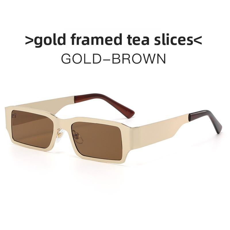 Cyberpunk Metal Square Sunglasses With Uv400 Protection For Outdoor Parties And Street Style