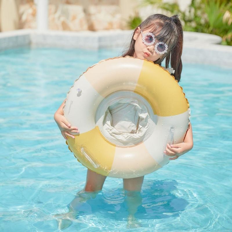 Swim Rings with Float Seat for 1-5 Years, Baby Swimming Rings with Safe Handle