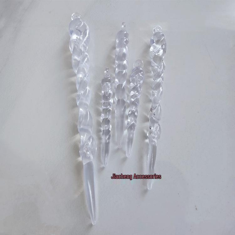 Золотые и серебряные блестящие призмы-сосульки, праздничные декоративные украшения, прозрачные ледяные палочки, 6-13 см 6CM Single