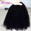 Extensões de Cabelo Humano 100% em Tela Afro Cacheado Kinky 3B 3C Cachos Pretos Naturais Fitas de Cabelo Humano Virgem Remy Indiano Trama Weaving