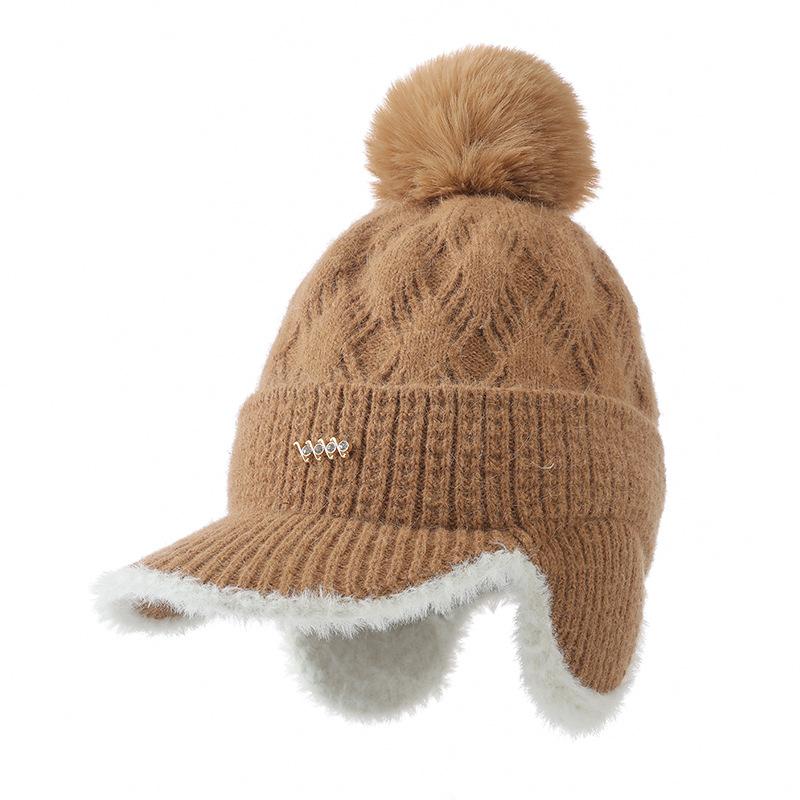 Autumn and Winter Velvet Warm Cap Casual Windproof Ear Protection Hat Outdoor Cold Proof Wool Hat New