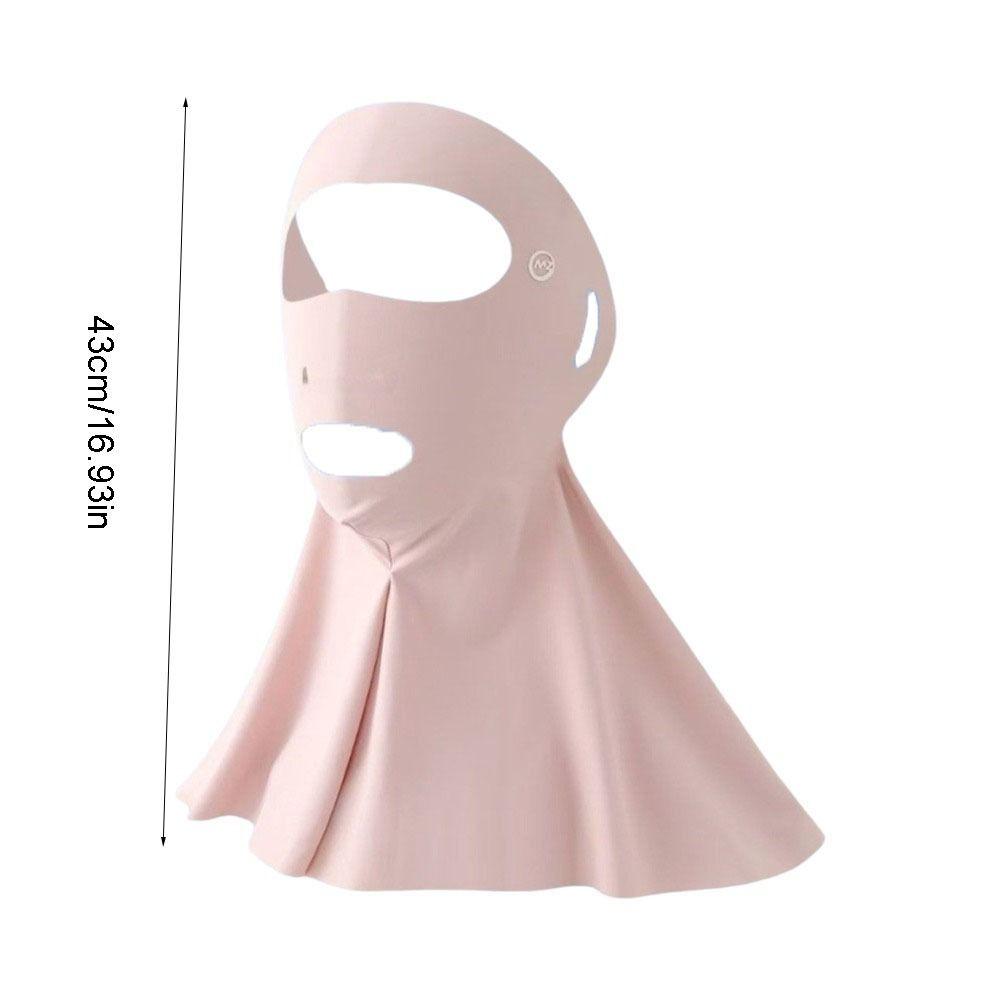 Modischer Sonnenschutz Eis-Seide Gesichtsschleier Einfarbige Polyester-Sonnencreme-Maske Atmungsaktive Gesichtsabdeckung Nackenschutz Outdoor