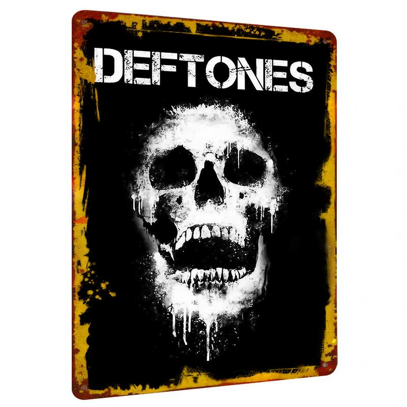 Deftones Skull Art Metal Wall Decor Customized Rock Band Poster for Home Bar Decoration 20x30cm（7.8x11.8inch）