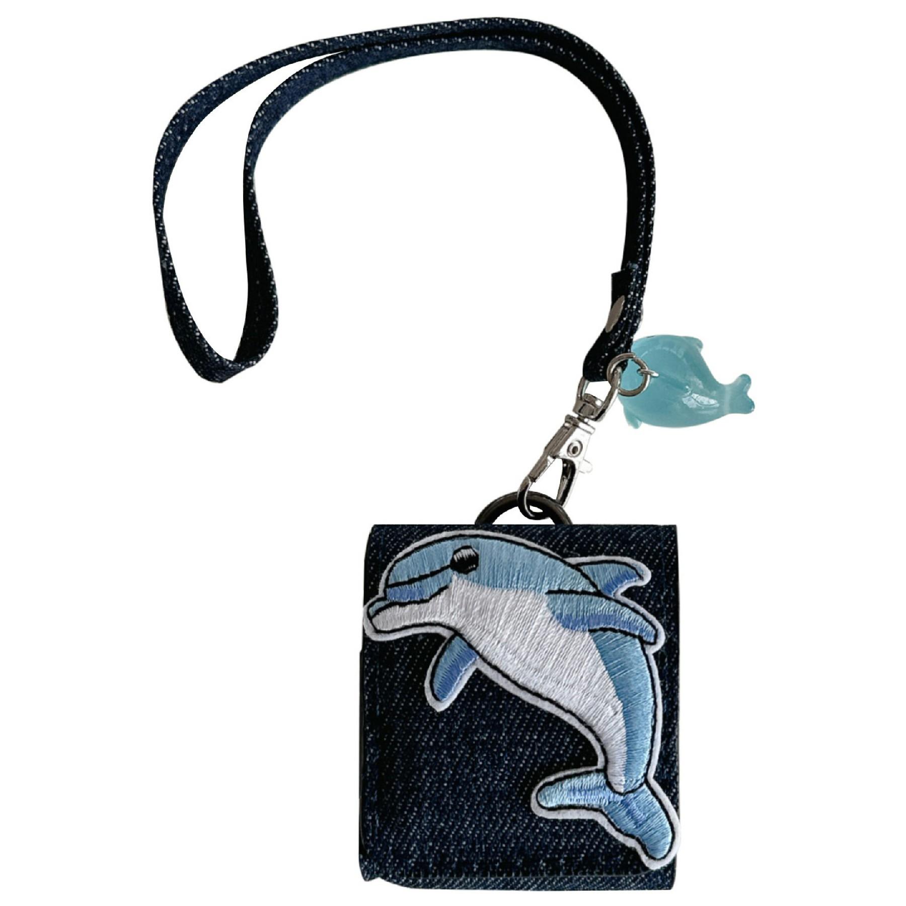 Для Apple AirPods с чехлом для беспроводной зарядки (2019)/AirPods с зарядным чехлом (2019)/(2016) Сумка для наушников со светящимся кулоном - Дельфин A