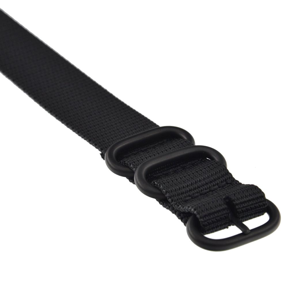 21mm Schwarzes Dickes Nylon Typ Uhrenarmband Ersatzband mit Mattierter Schnalle