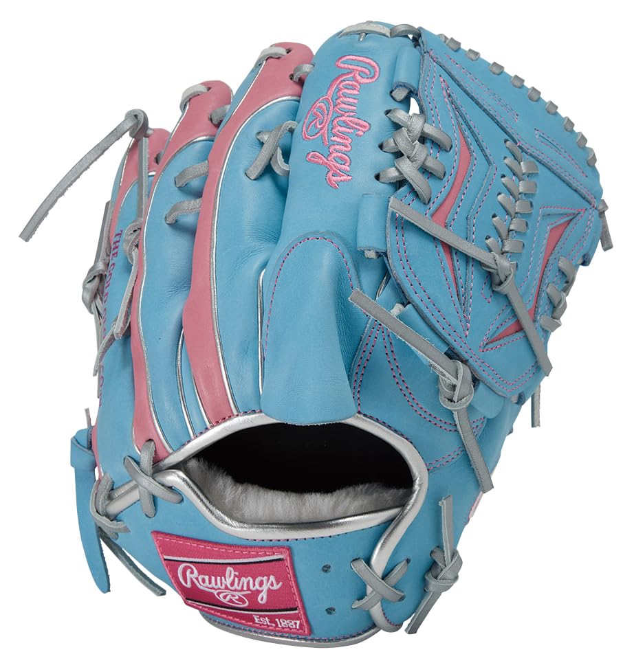 Rawlings PRO EXCEL Wizard COLORS Baseball Glove Throw HOH® #02 (Softball, GR5FHW2CA15MG), Pitcher's Glove, Sax/Pink, 11.75 inches, Left-Handed