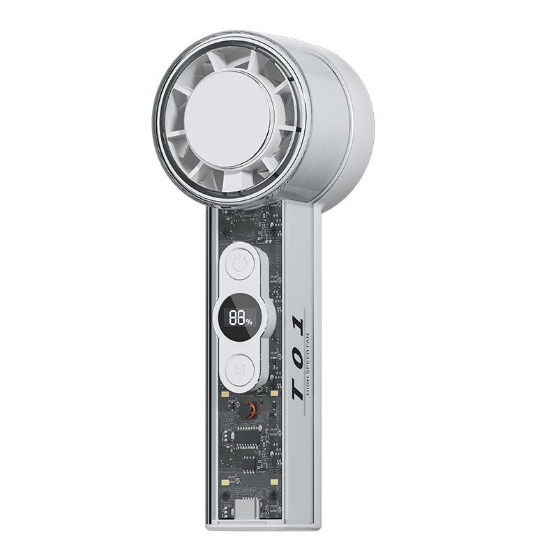 

Portable High-Speed Fan with Digital Display and LED Light, Includes Transparent Ice Pack 59*52.5*161mm