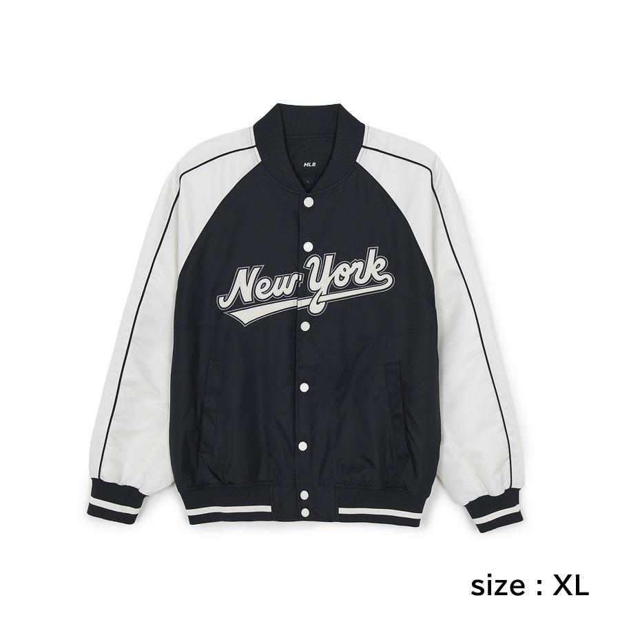 [KARINA'S PICK] MLB Nylon Cursive Varsity Jacket - Lightweight Sporty Chic (3 Colors)
