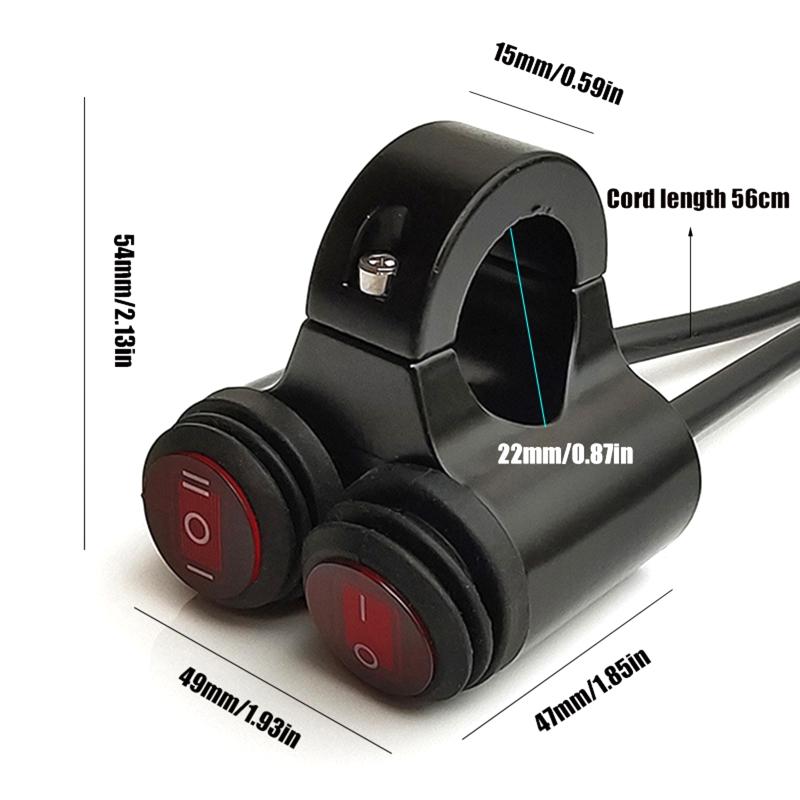 Motorcycle Switch Handlebar Control Dual Button 2 in 1 Foglight Spotlight Switch