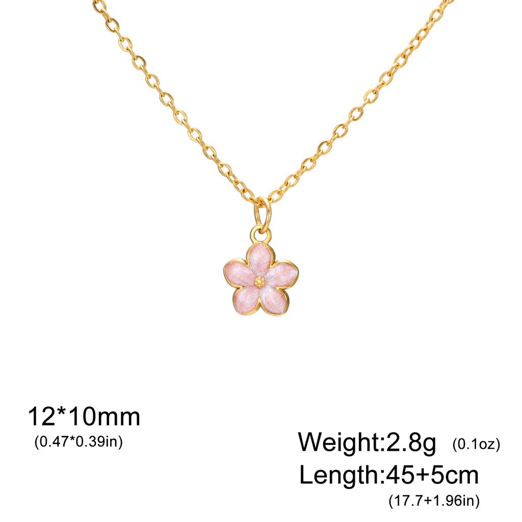 Bunte Plumeria Gänseblümchen Mini-Blumenhalsketten für Damen Edelstahl Schmuckkette Emaille Halskette Großhandel 2026 Trend