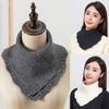 Woman Winter Knitted Lace Ring Scarf Outdoor Warm Turtleneck Neck Warmer Detachable Winter Windproof Neck Sleeves