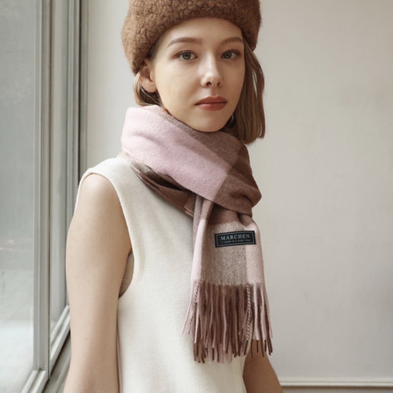 Marchen Britian check wool muffler (6color)