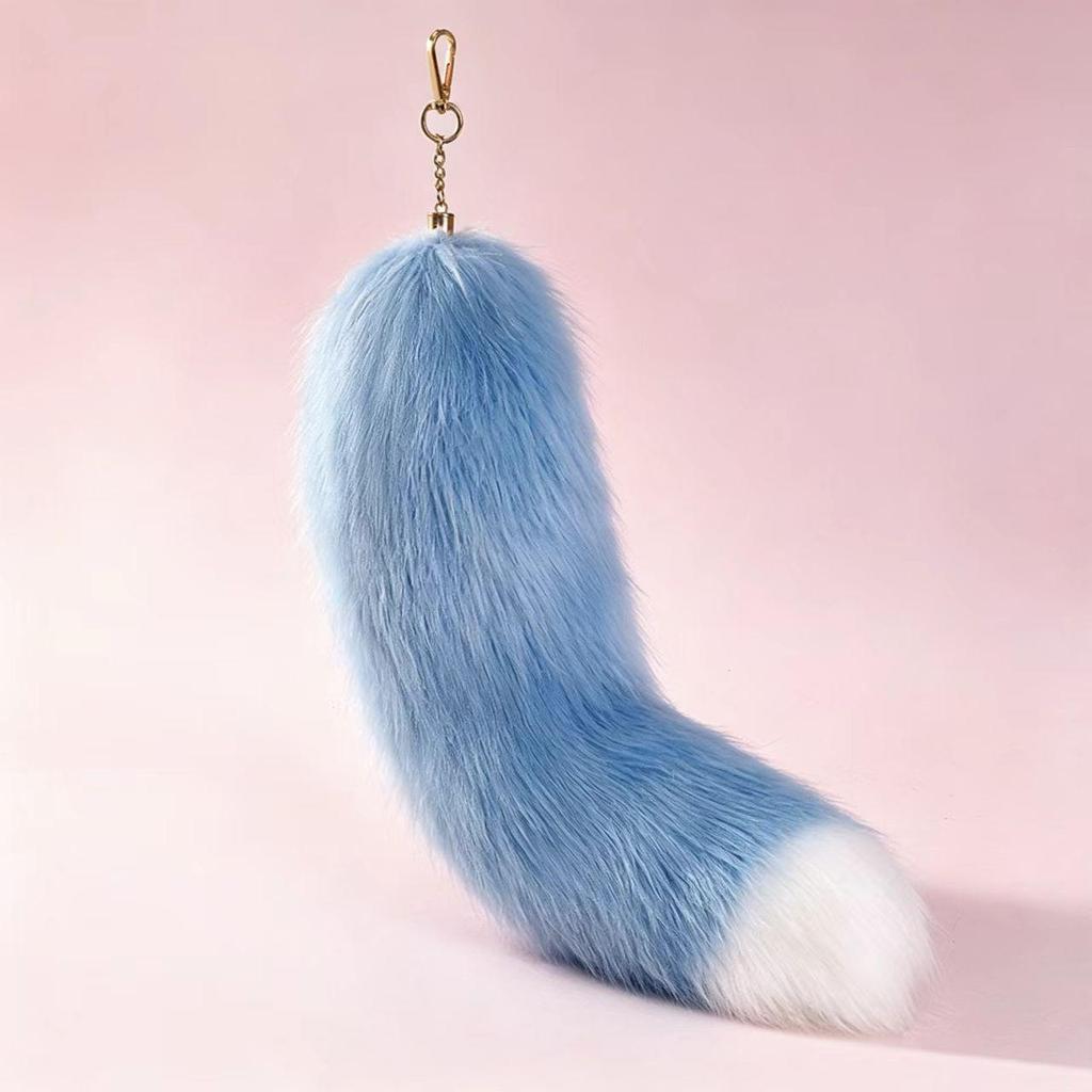 Faux Fur Fox Tail Bag Charm - Schoolbag & Car Keychain Accessory