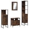 4 Piece Bathroom Furniture Set Smoked Oak Wood Based Material
