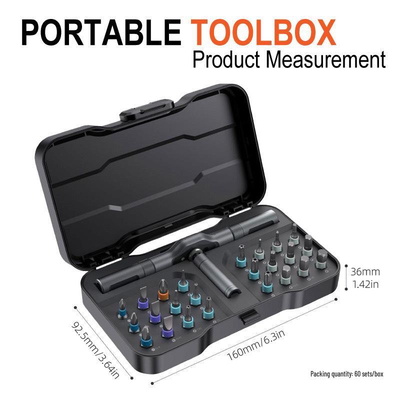 24-in-1 Multifunctional Ratchet Screwdriver Set with S2 Bits for Household Use