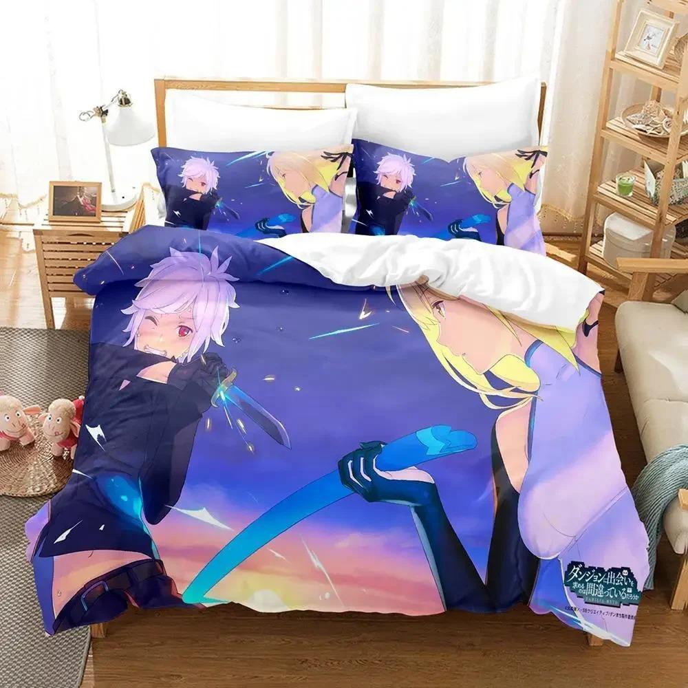 Comfortable Anime Print Bedding Set With Duvet Cover And Pillowcases King Queen Twin Sizes For Adults And Kids