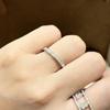 Chain shaped single row diamond ring, high-end micro inlaid high carbon diamond, personalized and fashionable Electroplating Unisex Gift