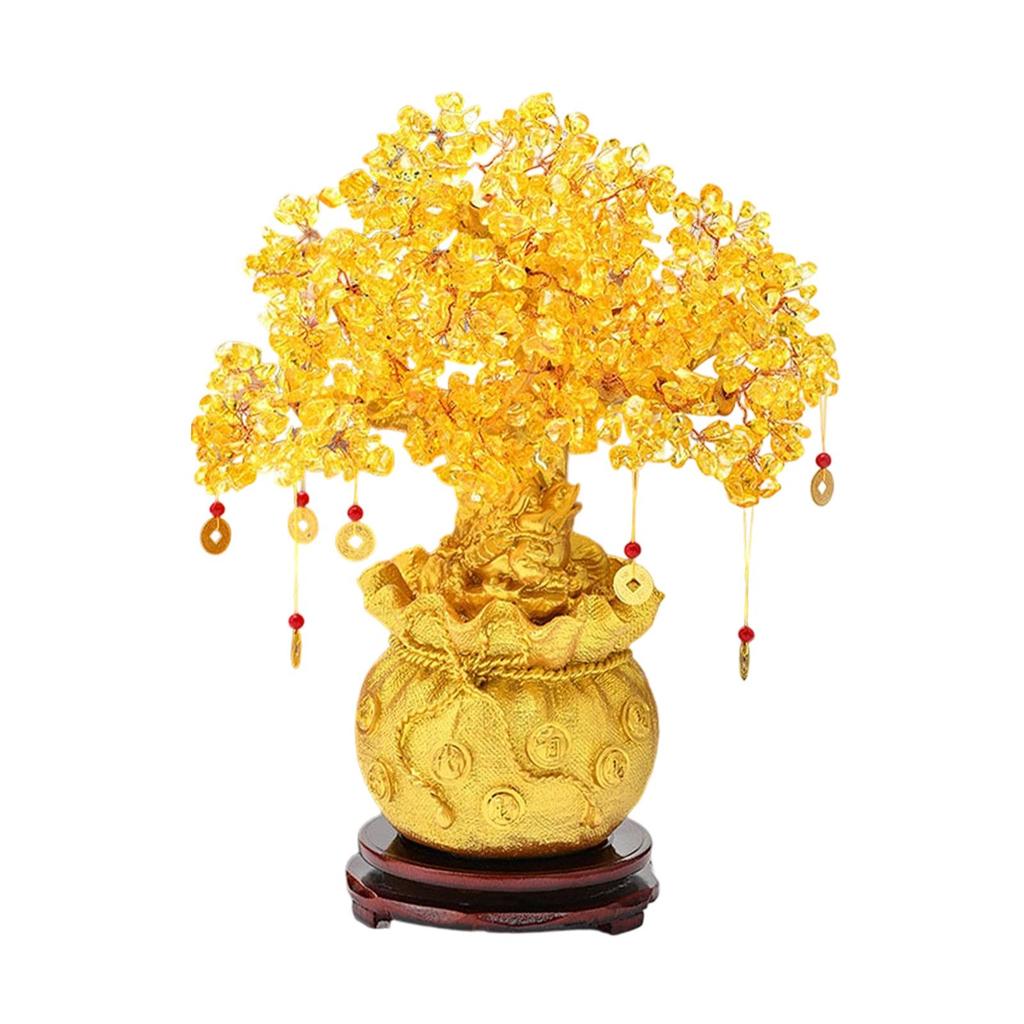 Money Tree Figurine Creative Money Bag Prosperity Sculpture Decorative Statue Tabletop Ornament for Shelf Living Room Entrance