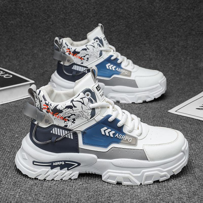 New Men's Fashion Casual Low Top Sports Shoes Students Thick Sole Comfortable Sneakers Boys Male Classic Breathable Basketball Shoes