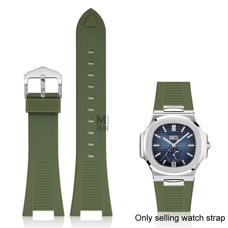 

Аксессуары для часов Patek Philippe Nautilus 5711 5712 5726 5980 Жидкий силиконовый ремешок для часов 25 мм-12 мм Браслет 25-12mm