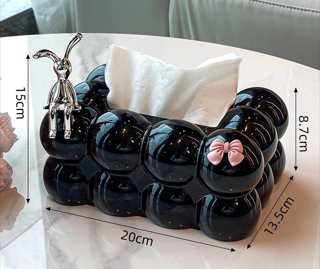 European Cream Style Tissue Box-Marshmallow Design Aesthetic Napkin Holder for Living Room & Dining Table,Plastic Tabletop Decor