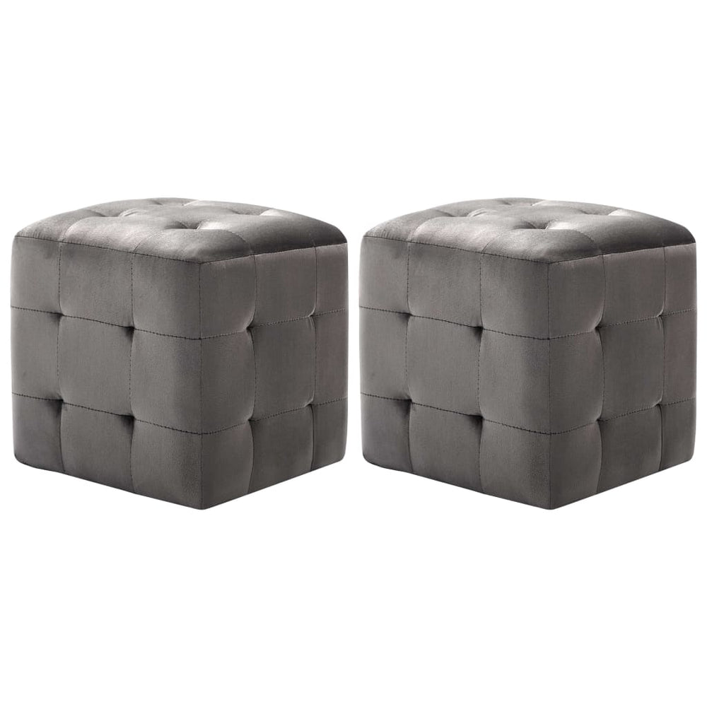 2 pcs Tables de chevet  30x30x30 cm Tissu velours