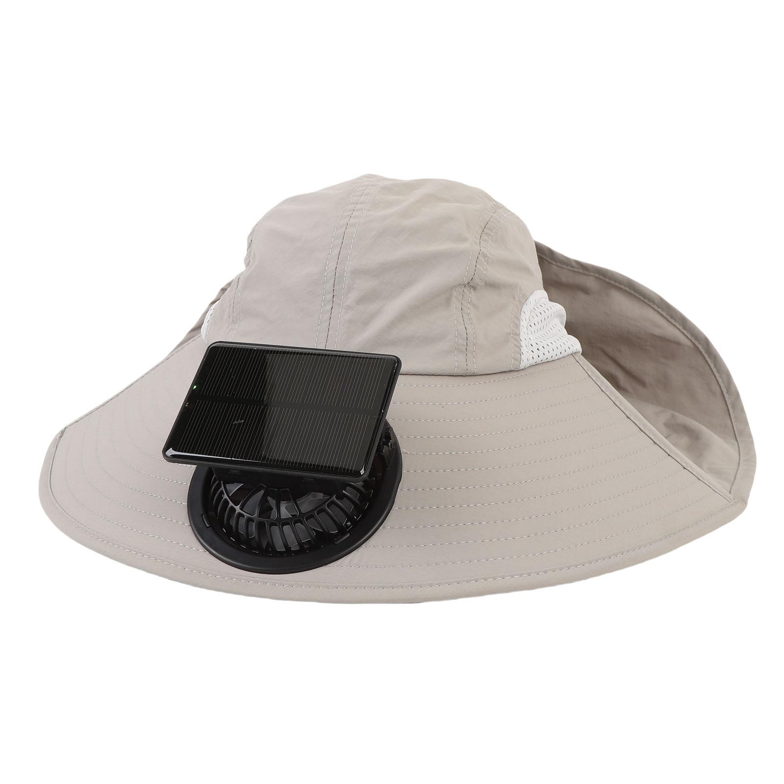 

Солнечная шляпа с солнечным вентилятором, регулируемая, с USB-подзарядкой, летний охлаждающий вентилятор, широкополая шляпа от солнца с защитой шеи