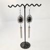Victorian Black Agate Tassel Earrings in Vintage Baroque Style Jewelry