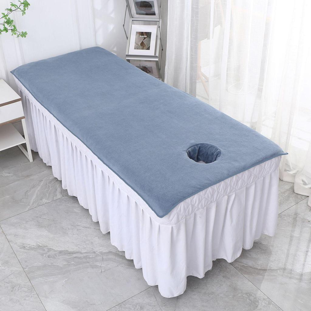 Thick Absorbent Beauty Salon Bath Towel Massage Bed Sheet with Hole, Logo-Ready, 80x190cm