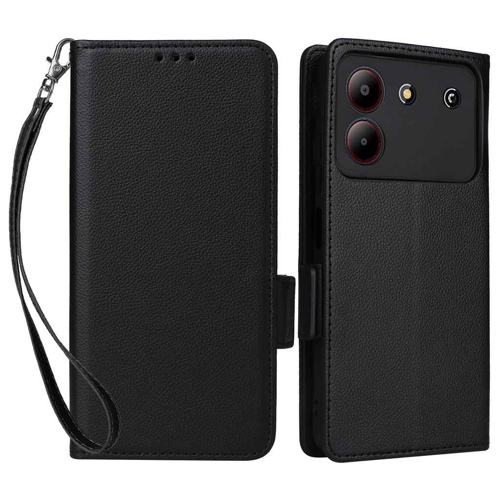 For ZTE Blade A54 Case Leather Wallet Phone Cover with Wrist Strap