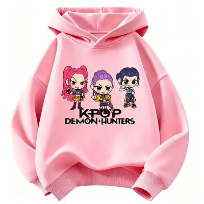 Kpop Devil Hunter Children's Hoodie, Warm for Autumn and Winter, Stylish Boys' and Girls' Clothing, Casual Girls' Outfit.