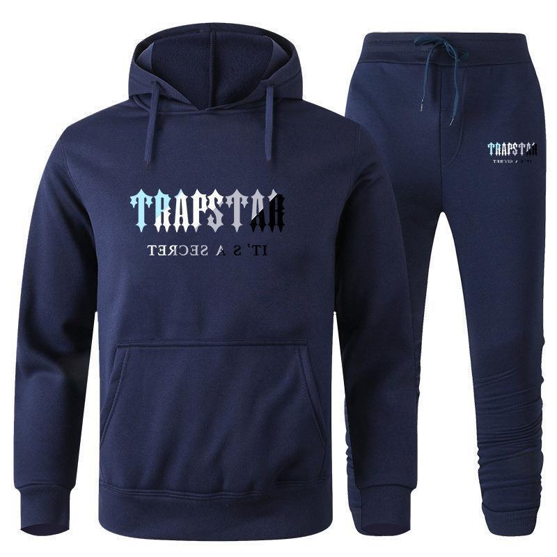 Trapstar Hoodie Set Men Women Fleece Lined Sweatshirt Tracksuit Casual Couple Sportswear